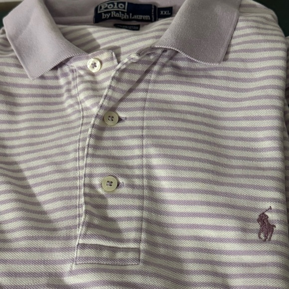 Polo Ralph Lauren Men’s Short Sleeve Shirt Purple & White 100% Cotton Mesh XXL - Picture 3 of 6